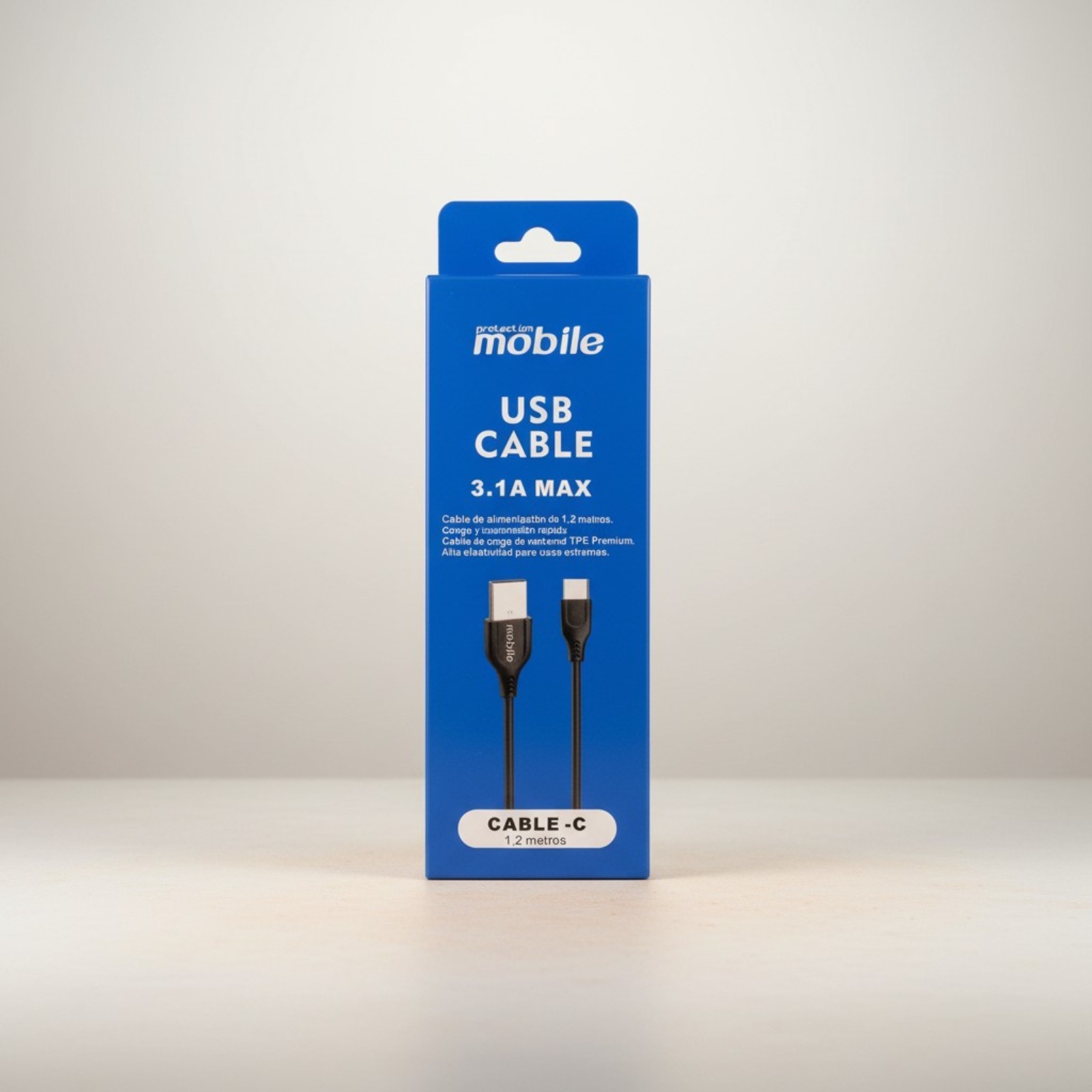 Cable USB Tipo C 3.1A Max – 1,2 metros