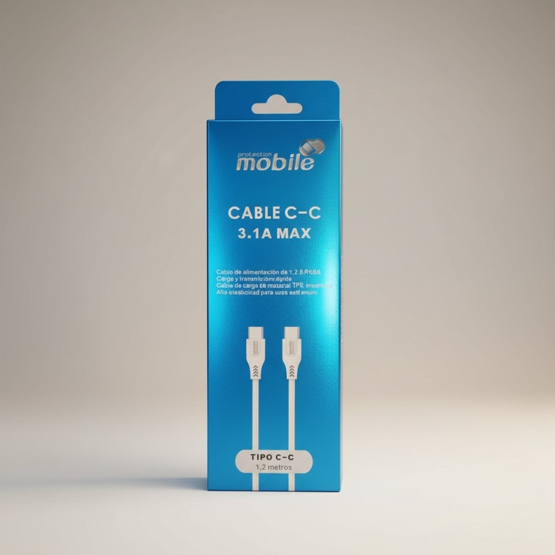 Cable Tipo C a Tipo C 3.1A Max – 1,2 metros