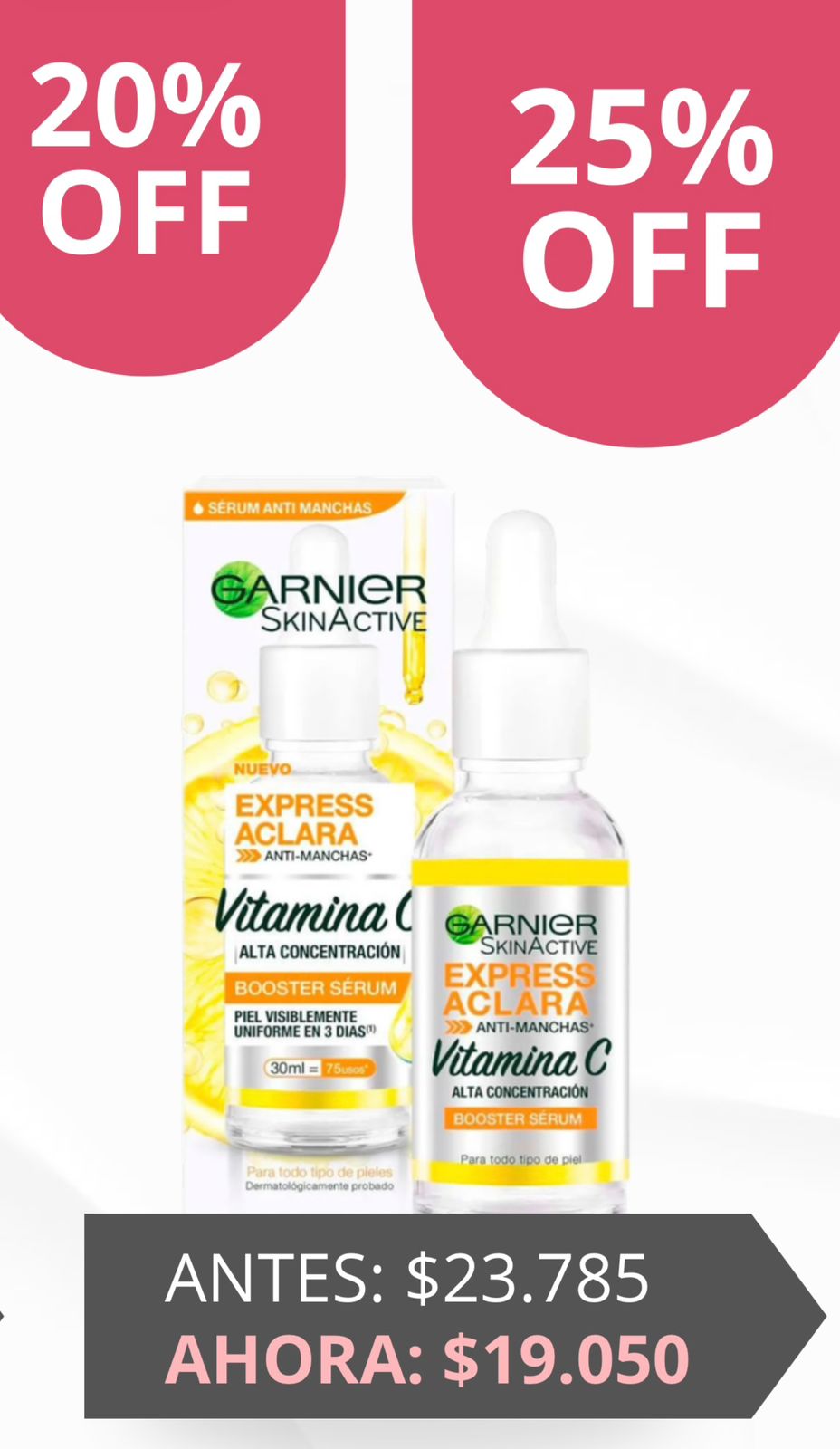GARNIER serum antimanchas VIT C cont de ojos