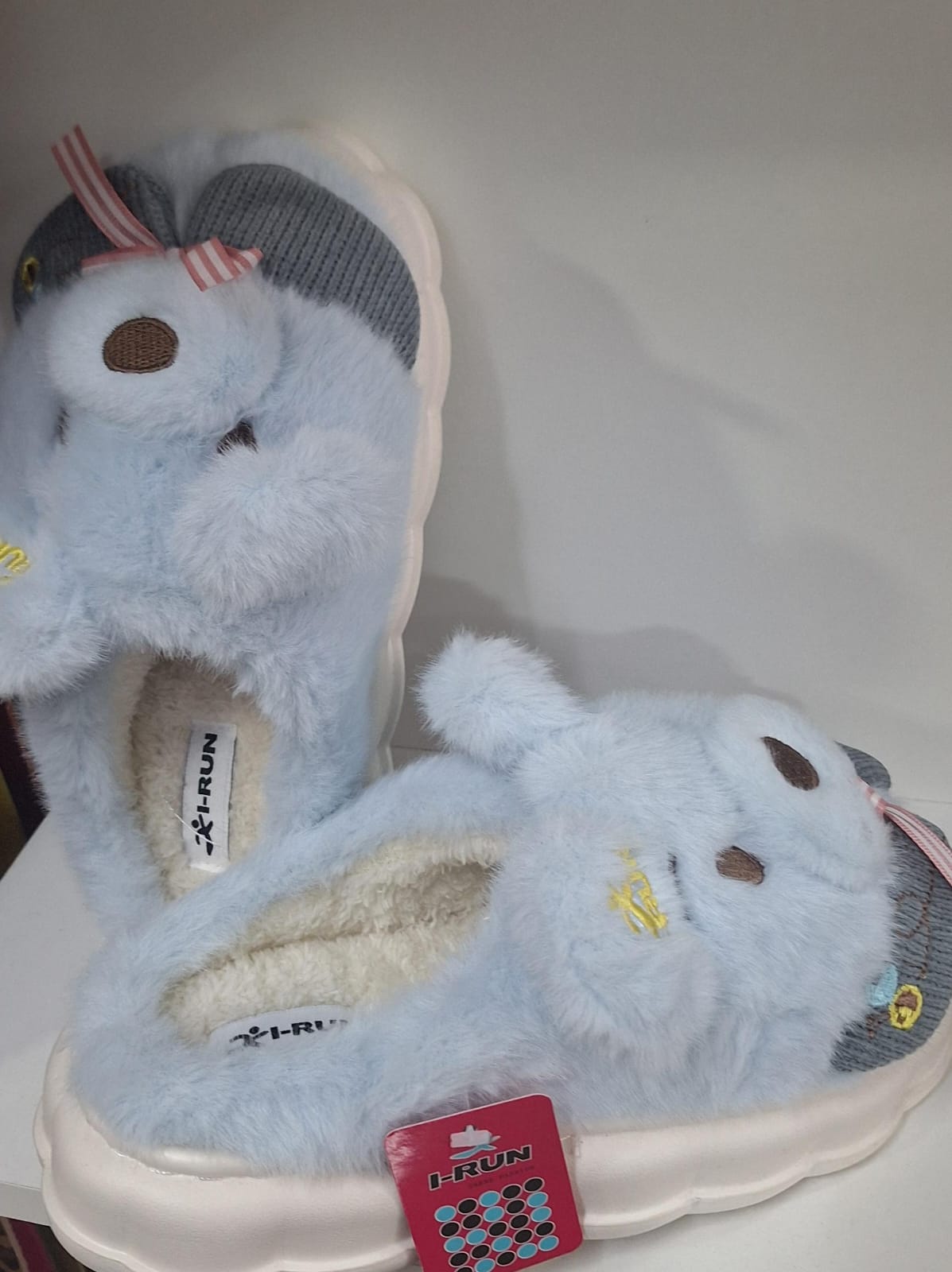 Pantuflas de Conejito 100% Cuero con Corderito